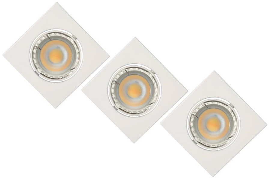 Lucide FOCUS - Spot encastrable - LED Dim. - GU10 - 3x5W 3000K - Blanc - Ensemble de 3 - UIT